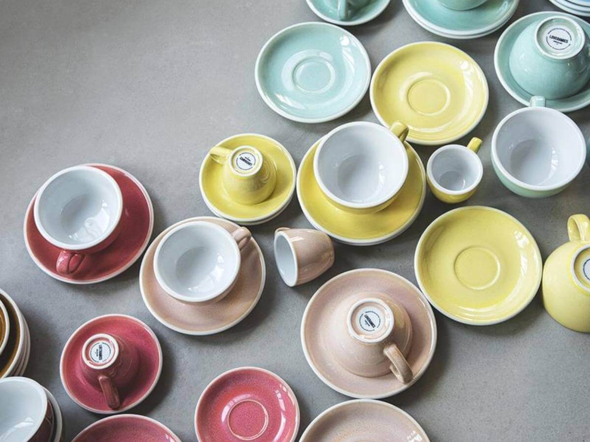 Loveramics | Egg 300ml Latte Cup & Saucer - Potters Colours - Image 2